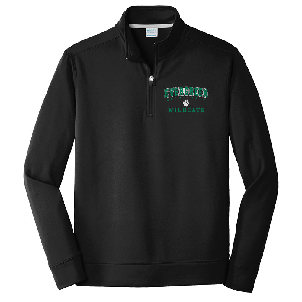 Evergreen Elementary Wildcats Quarter Zip Sweatshirt