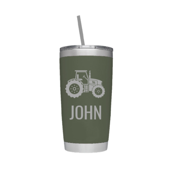 Tractor Laser Engraved Tumbler with Name – SheltonShirts