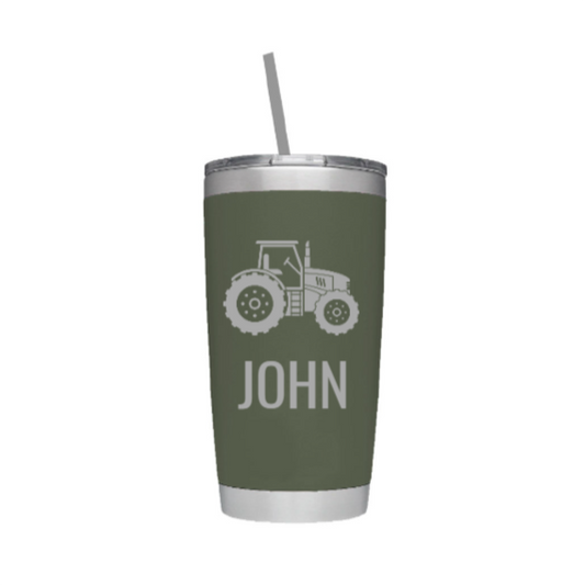 Tractor Laser Engraved Tumbler with Name