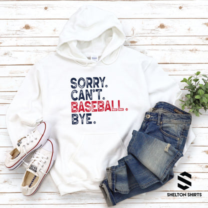 Sorry Cant Baseball Bye Shirt