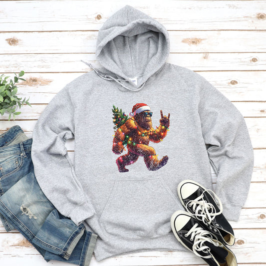 Bigfoot Christmas Tree and Lights PNW Shirt