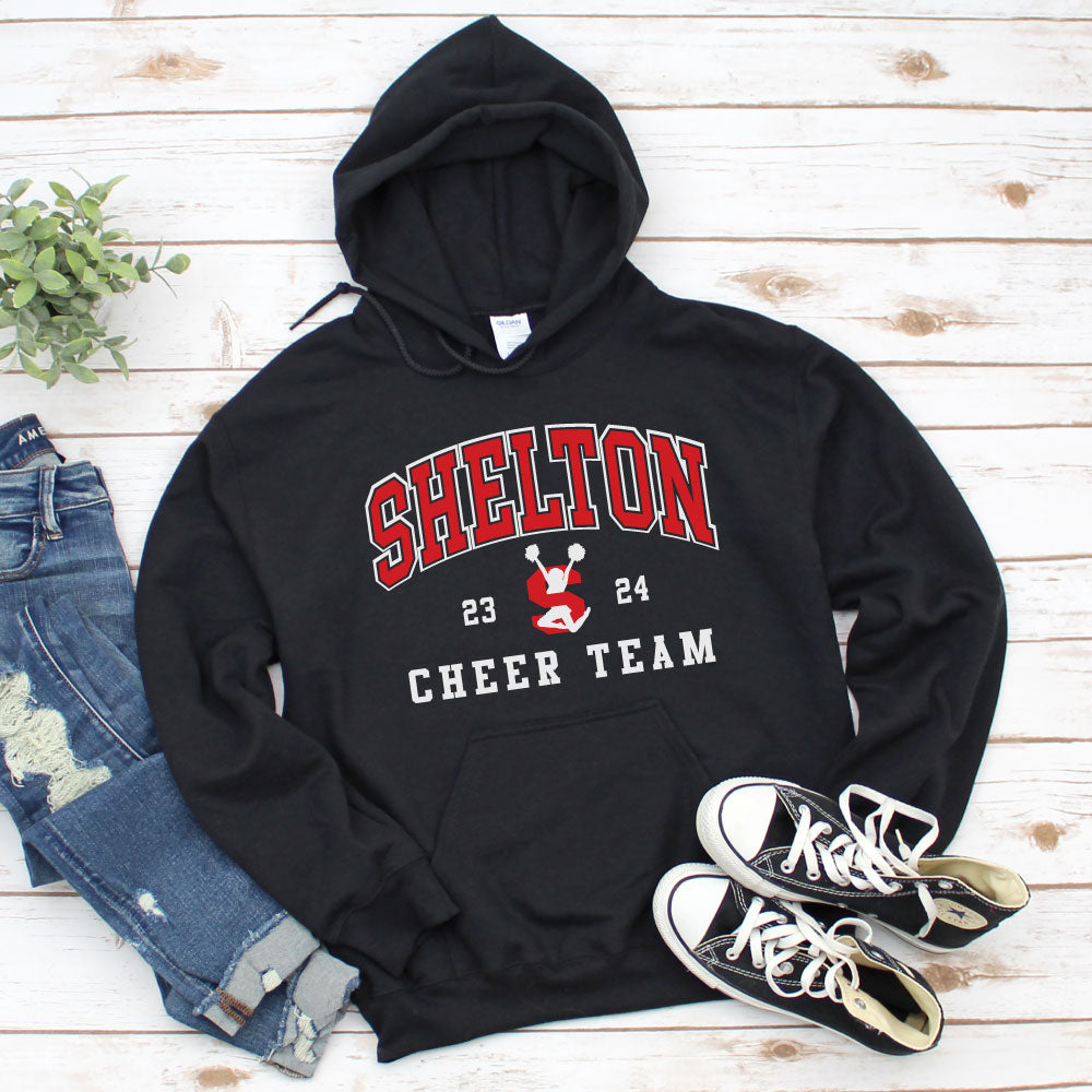 Shelton Cheer Team 23-34 Shirt - Cheerleader Logo