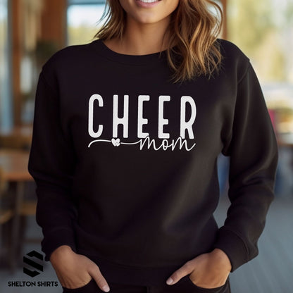 Cheer Mom with Hearts Sweatshirt, Hoodie or T-shirt