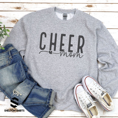 Cheer Mom with Hearts Sweatshirt, Hoodie or T-shirt