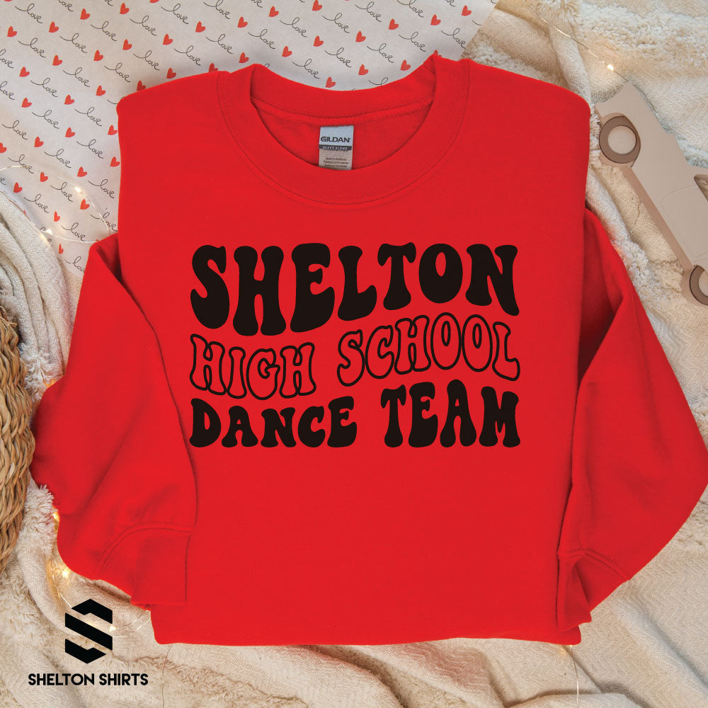 Shelton High School Dance Team Wavy Font Shirt