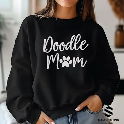 Doodle Mom Super Comfy Crew Neck Heather Grey Unisex Sweatshirt