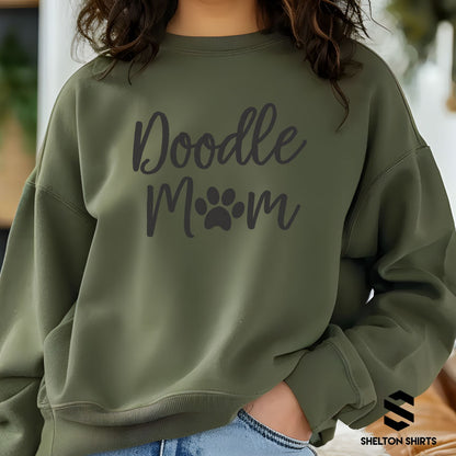 Doodle Mom Super Comfy Crew Neck Heather Grey Unisex Sweatshirt