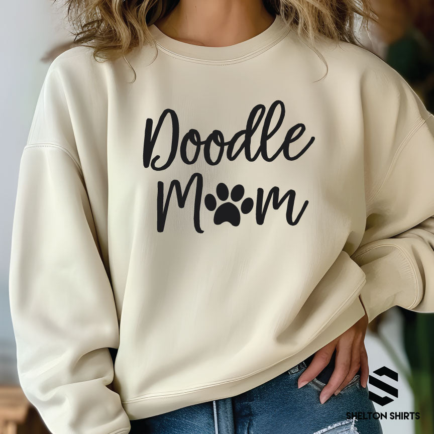 Doodle Mom Super Comfy Crew Neck Heather Grey Unisex Sweatshirt