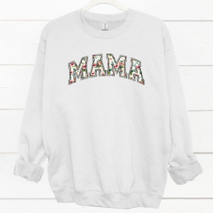 Mama Floral White Crewneck Sweatshirt