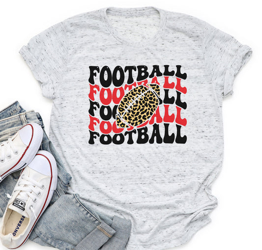 Football Wave with Cheetah Print T-shirt