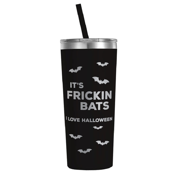 It's Frickin Bats I Love Halloween Engraved Black 22oz Tumbler