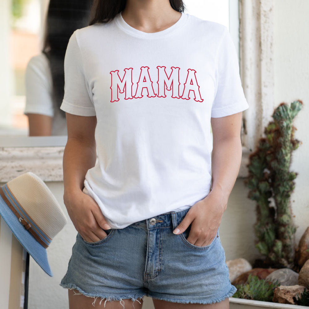 Mama Baseball Font Shirt