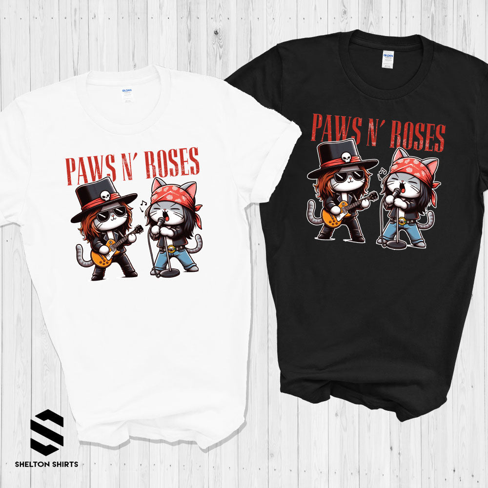 Paws n Roses Cat Band Funny Parody Shirt – SheltonShirts