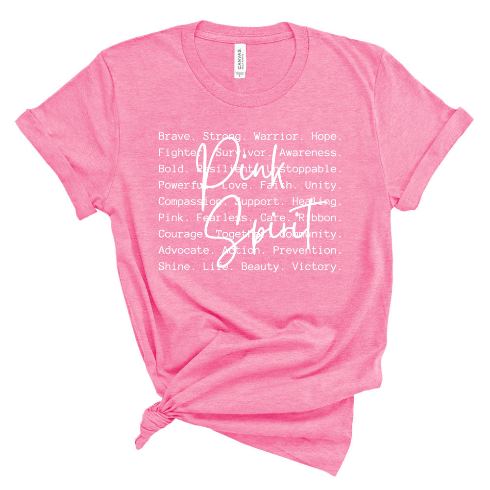 Pink Spirit Breast Cancer Awareness Bella T-shirt