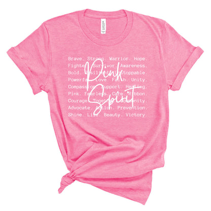 Pink Spirit Breast Cancer Awareness Bella T-shirt