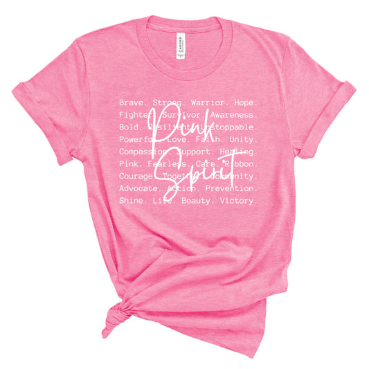 Pink Spirit Breast Cancer Awareness Bella T-shirt