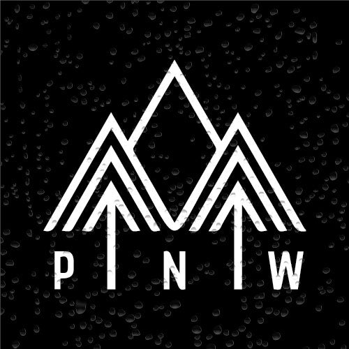 PNW Simple Trees and Mountains Vinyl Car Decal Sticker