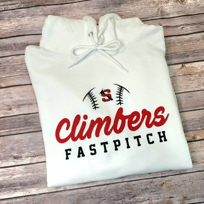 Climbers Fastpitch Half Softball with Logo Hoodie, Crewneck or T-shirt