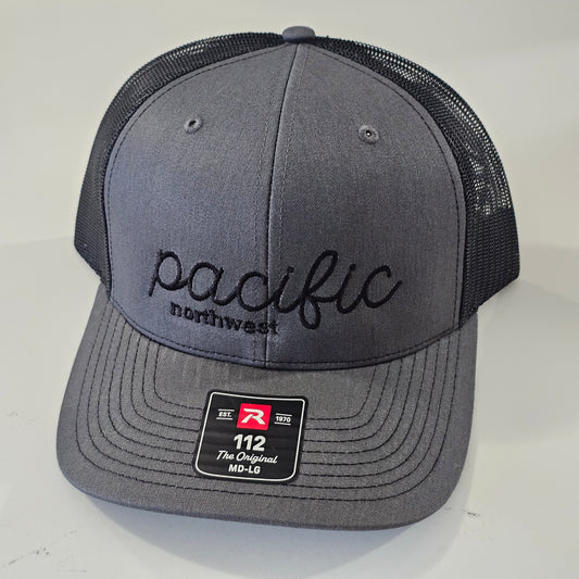 Pacific Northwest Charcoal and Black Embroidered Hat