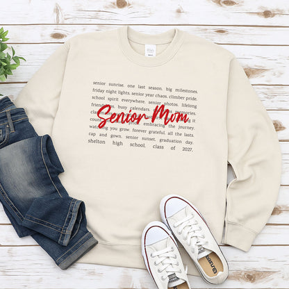 Senior Mom Memories Shirt with School Name