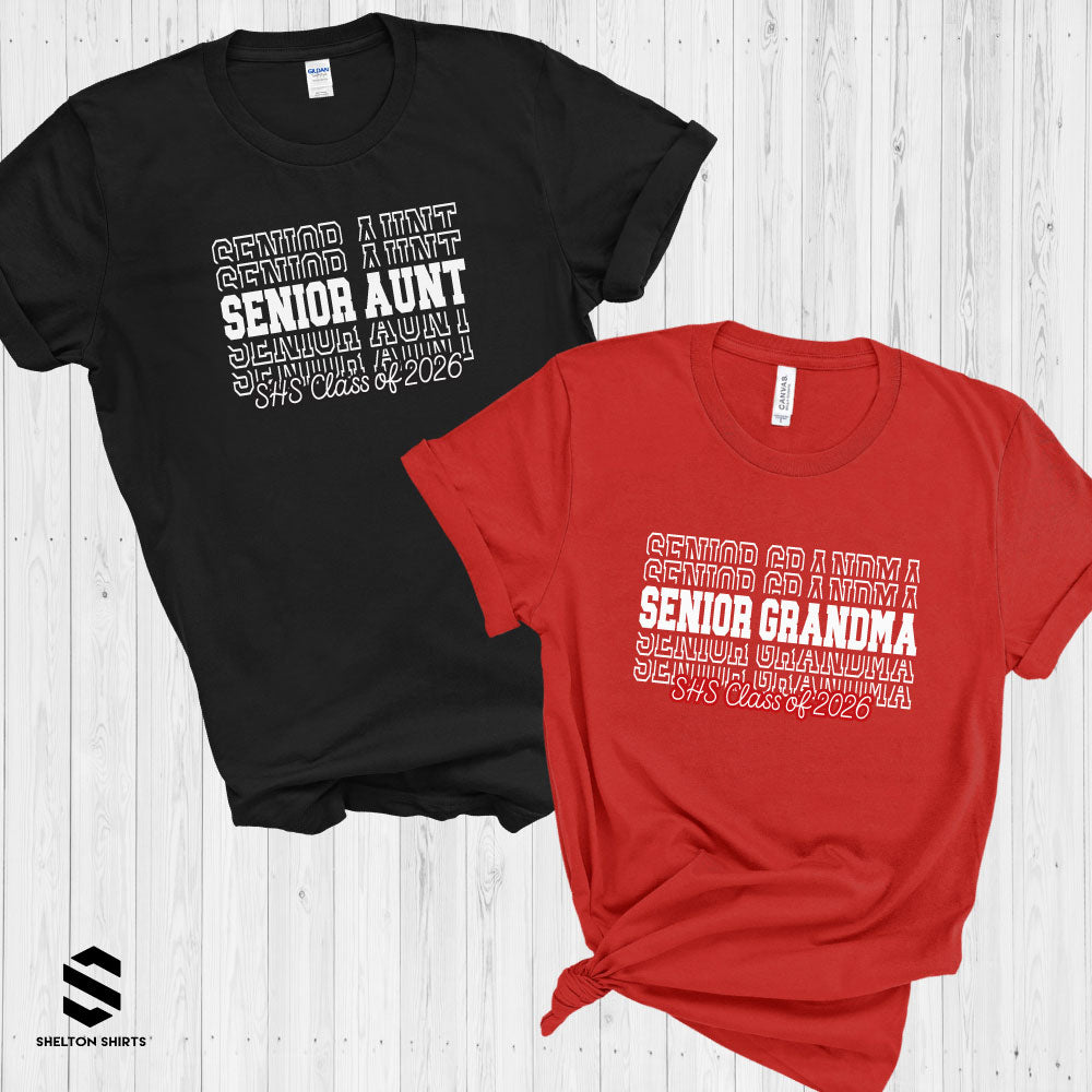 Stacked Senior Mom / Dad / Parent Class of 2026 Shirt