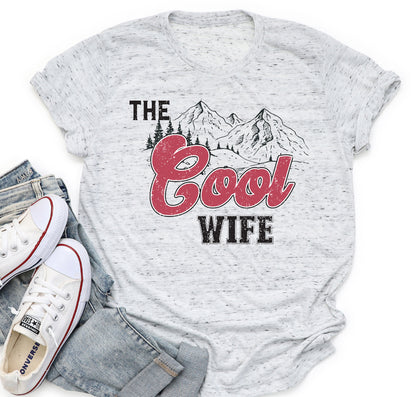 Cool Wife Mountains Grunge Vintage Print Grey T-shirt