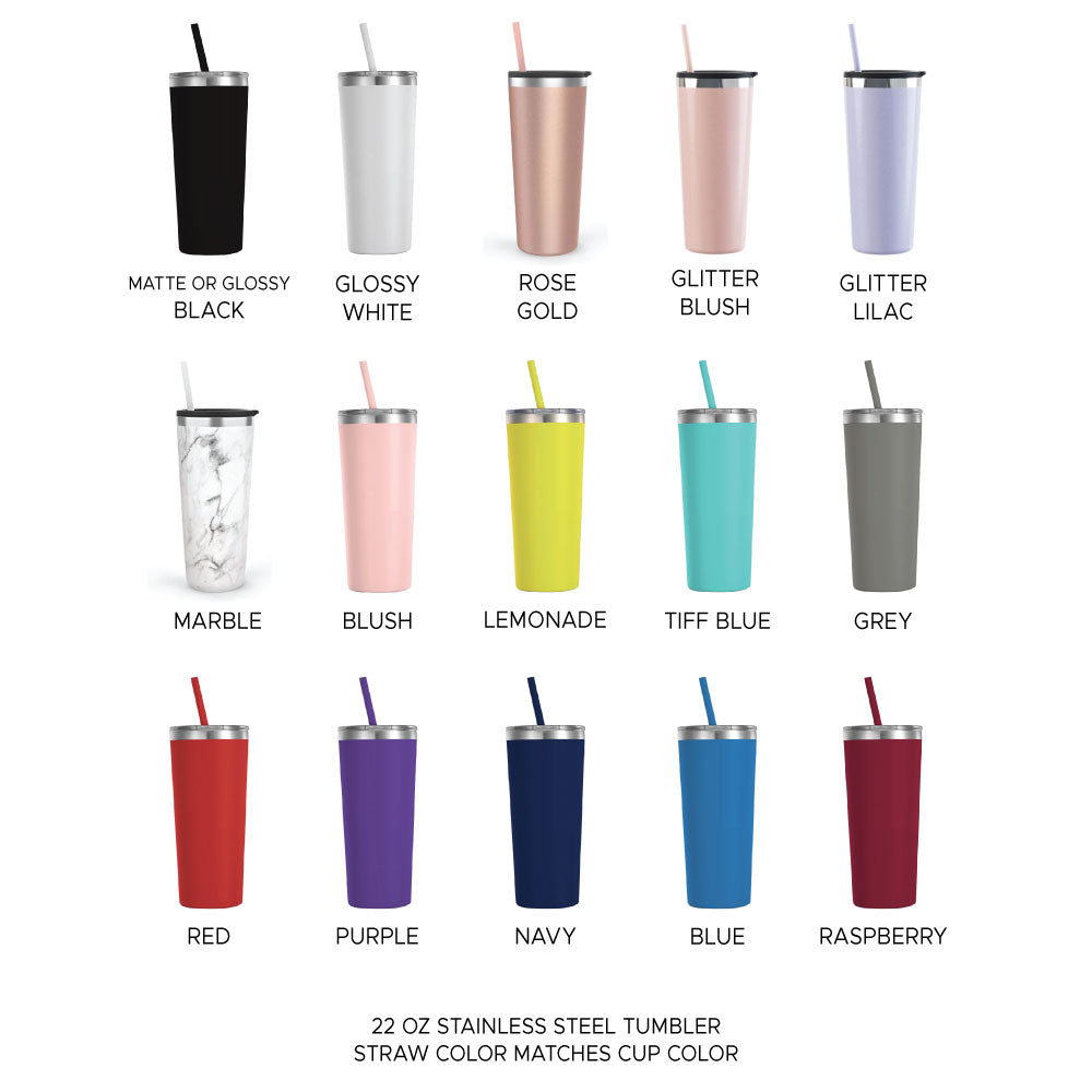 Tumbler 22oz - Double Wall Insulated Tumbler with Matching Colored Straw Mugs Candy Wrapper Store