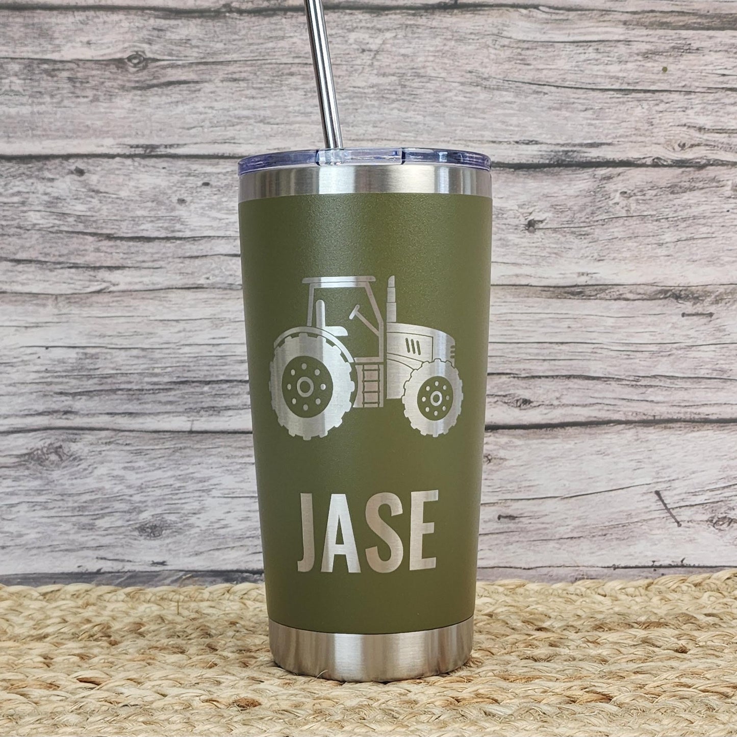 Tractor Laser Engraved Tumbler with Name