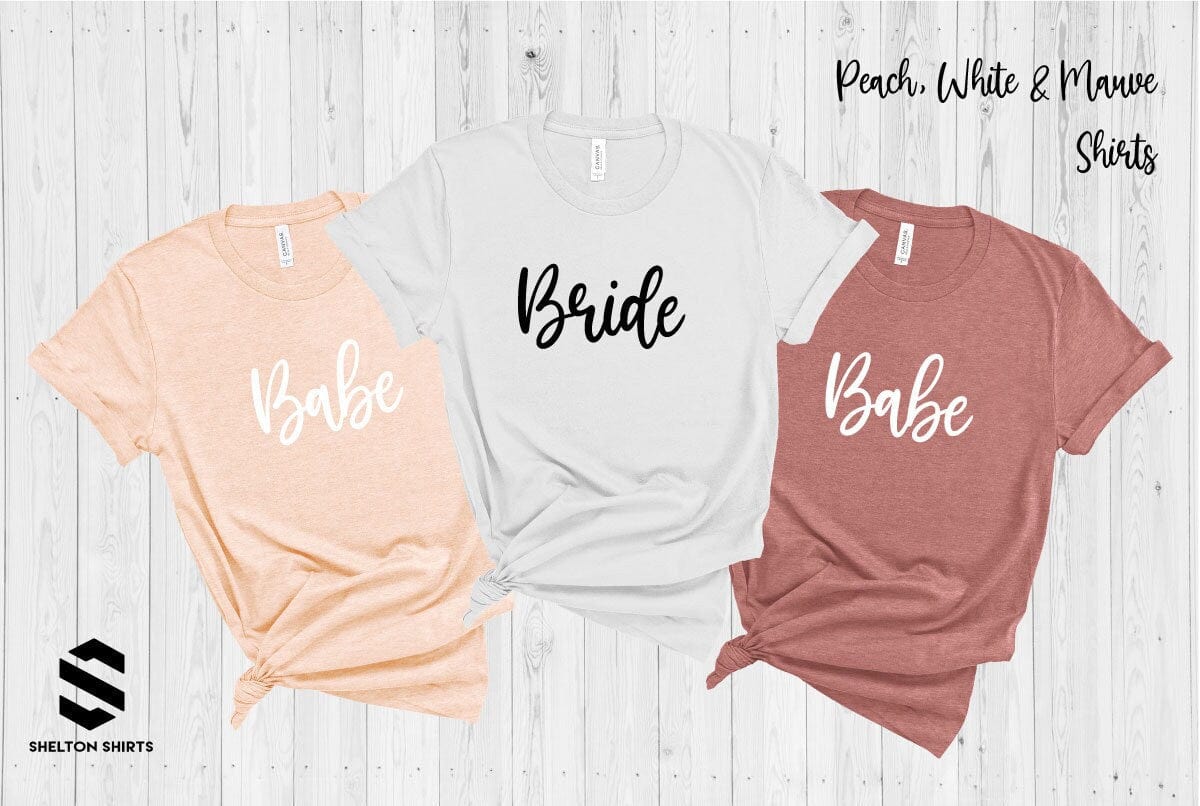 Bride and Babe Bachelorette Party T-shirts - Bridal Party Matching Shirts