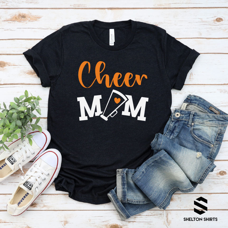 Cheer Mom Megaphone with Heart Shirt – SheltonShirts