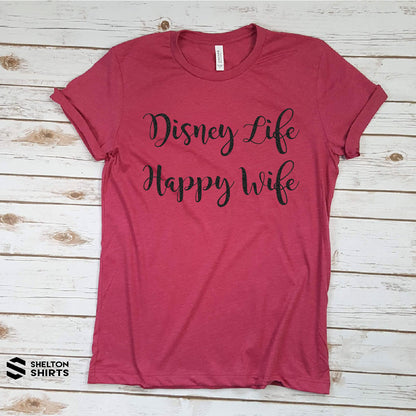 Disney Life Happy Wife Black Glitter Comfy T-Shirt