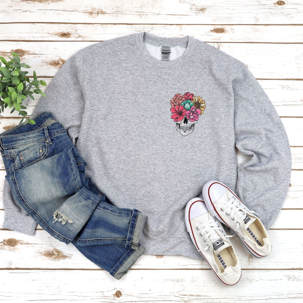 Floral crew neck online sweater