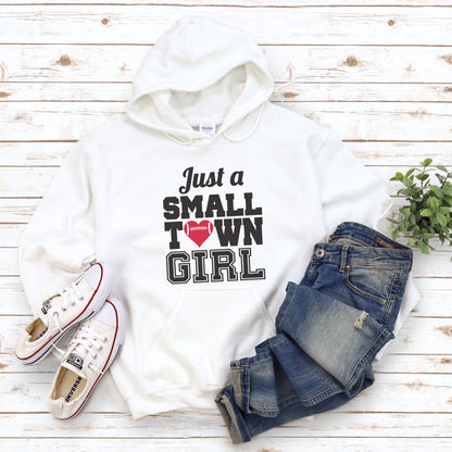 Just a Small Town Girl Football Black Hoodie Sweatshirt