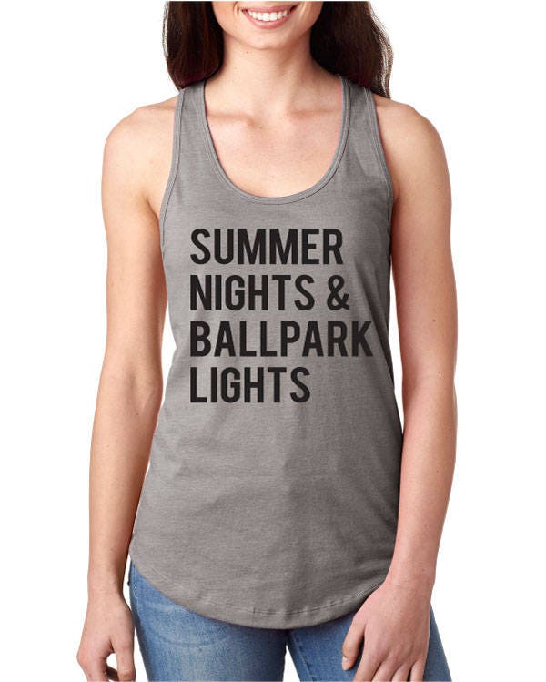 Summer Nights & Ballpark Lights Softball Baseball Racerback Tank Top