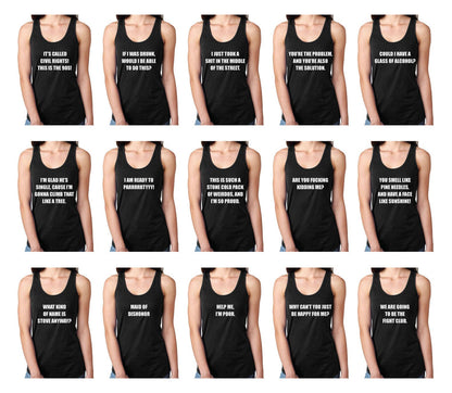 Bridesmaids Quotes Bachelorette Party Black and White Regular Style Tank Tops