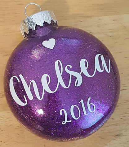 3 inch Glitter Personalized Christmas Ornament