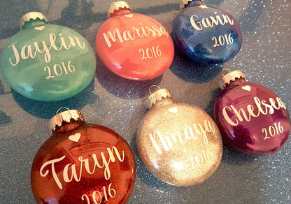 4 inch Glitter Personalized Christmas Ornament