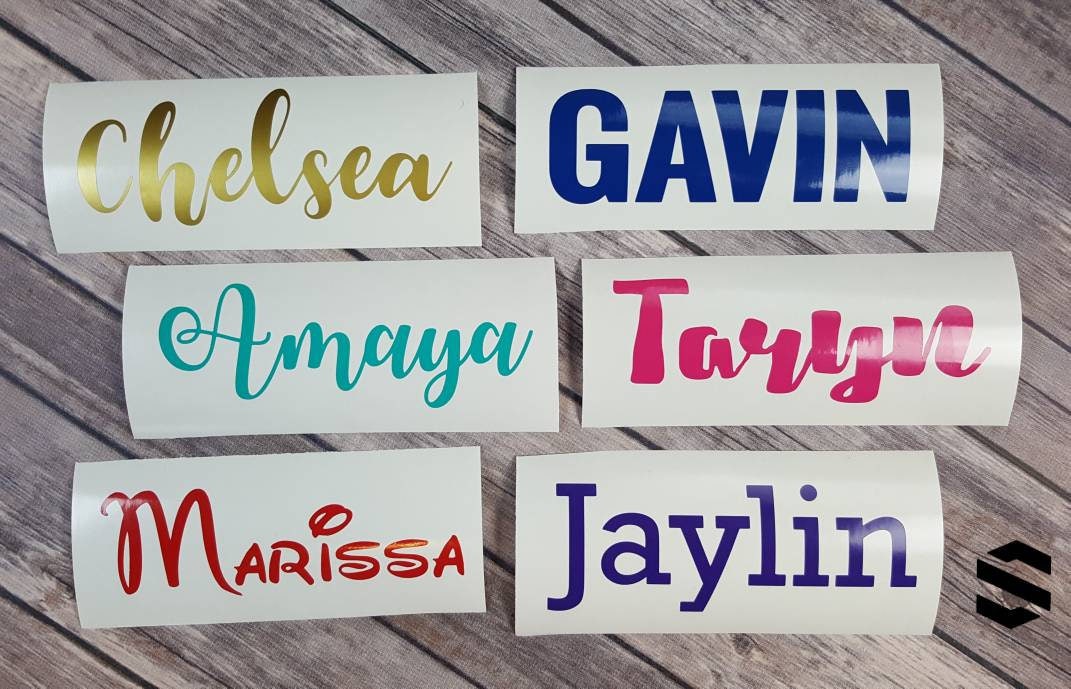 Name Cutout Vinyl Sticker Decal - Script Name Decal - Custom Any Word ...