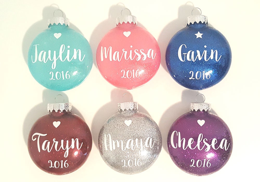 3 inch Glitter Personalized Christmas Ornament