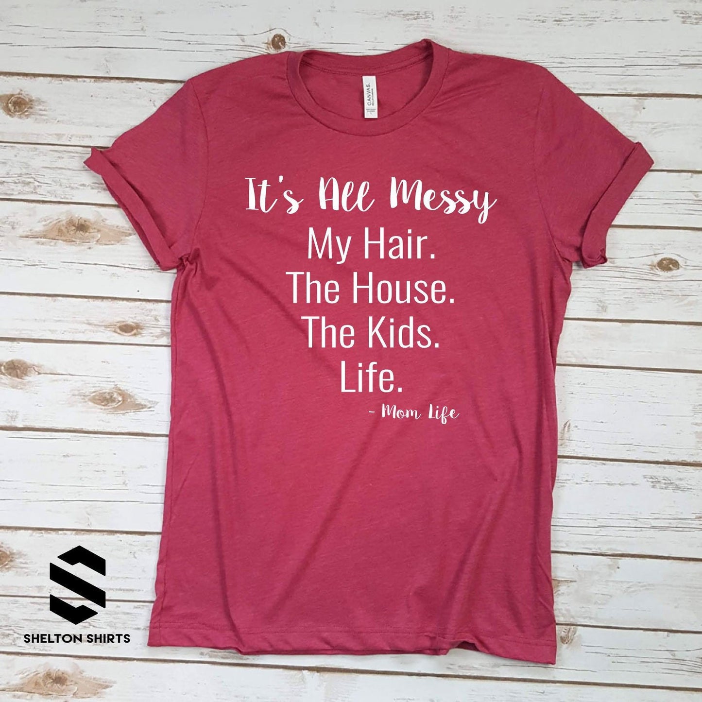 It's All Messy Super Soft Heather Raspberry Cotton Comfy T-Shirt