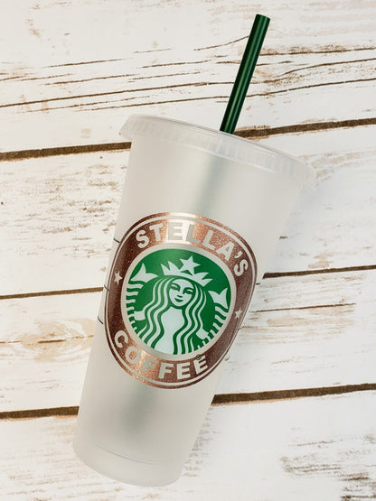 Personalized Starbucks 24 oz Venti Reusable Cold Cup with Custom Vinyl Decal or Decal Only
