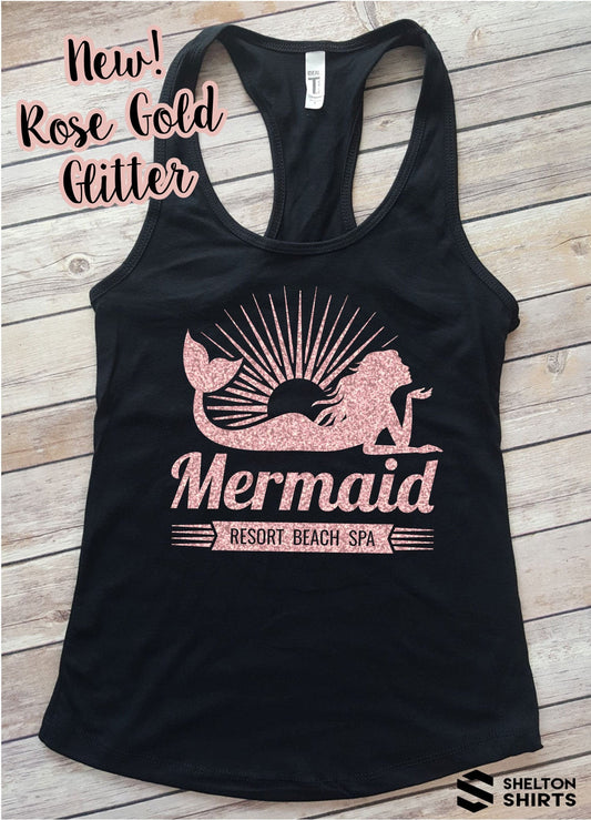 Mermaid Resort Beach Spa Racerback Tank Top, V-neck or T-shirt