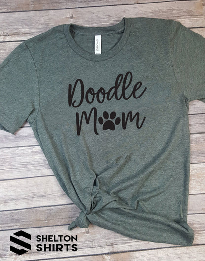 Doodle Mom with Paw Print T-Shirt