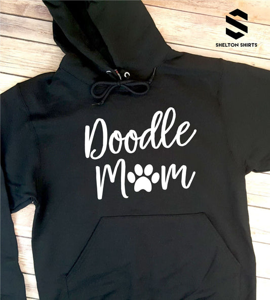 Doodle Mom Black Unisex Super Comfy Hooded Sweatshirt