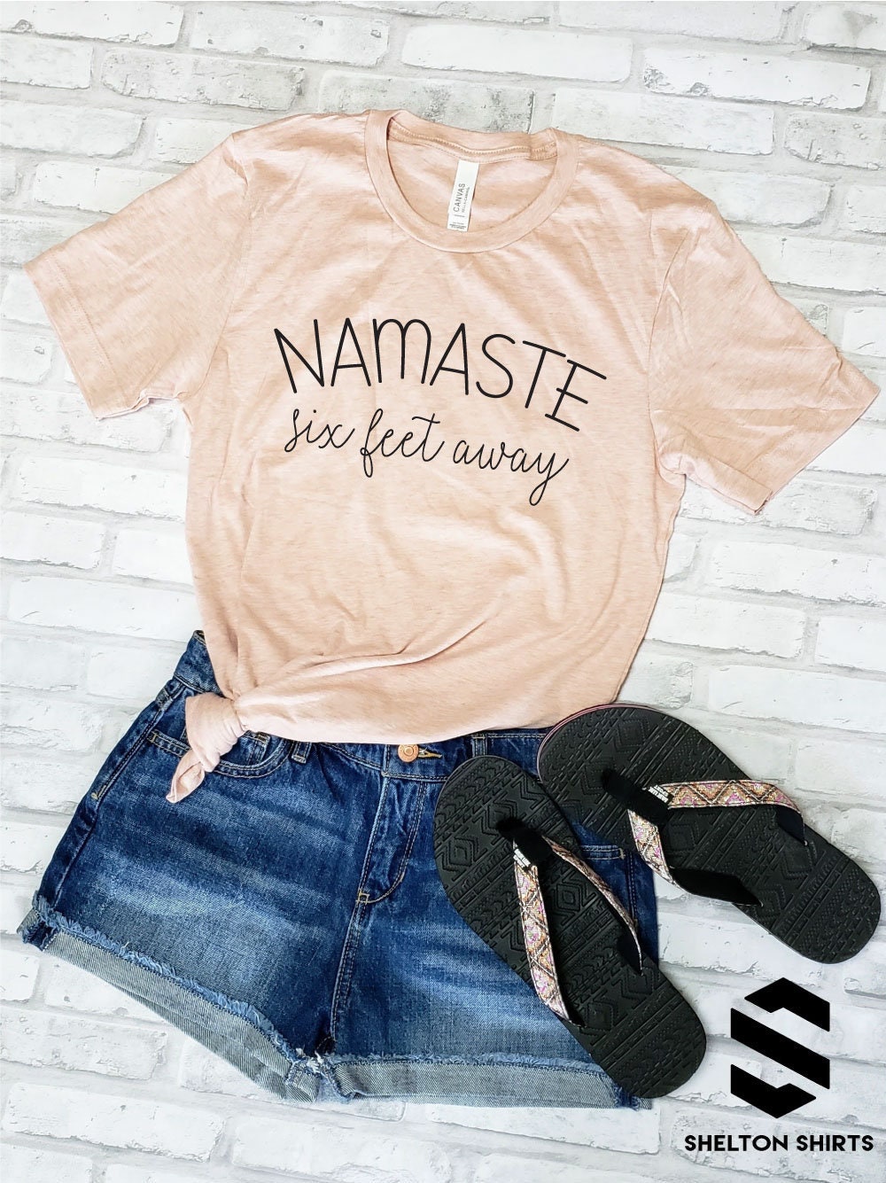 Namaste Six Feet Away Super Soft Cotton Comfy T-Shirt
