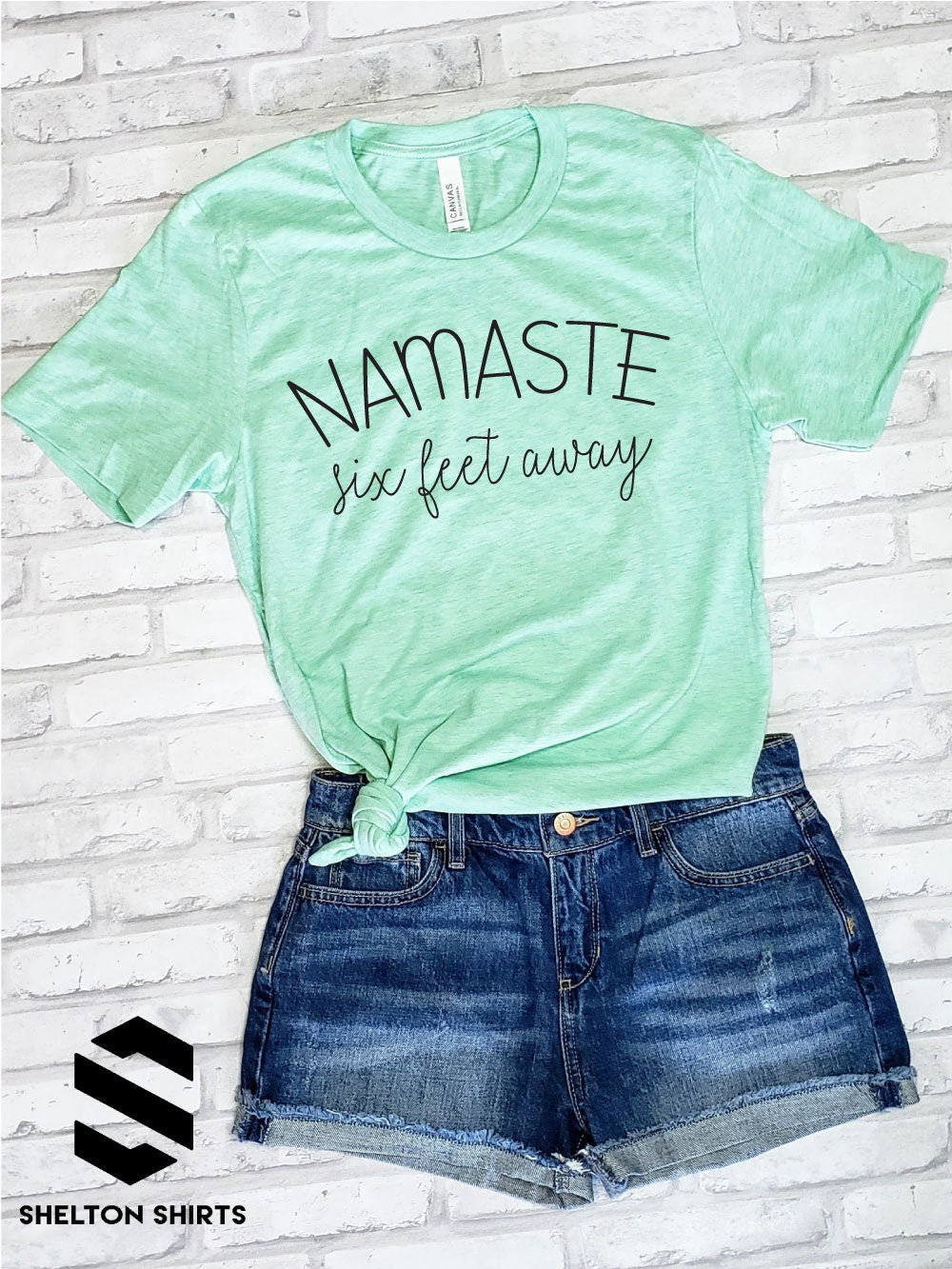 Namaste Six Feet Away Super Soft Cotton Comfy T-Shirt