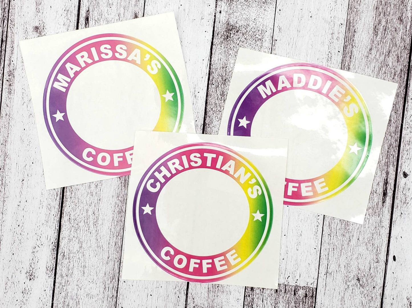 Personalized Rainbow Decal on Starbucks 24 oz Venti Reusable Cold Cup