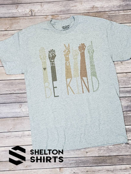 Be Kind Sign Language T-Shirt - Vintage Look and Soft Feel