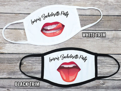 Bride Tribe Bachelorette Party Lips Face Mask - Bride - Tribe - Set of 5 Masks
