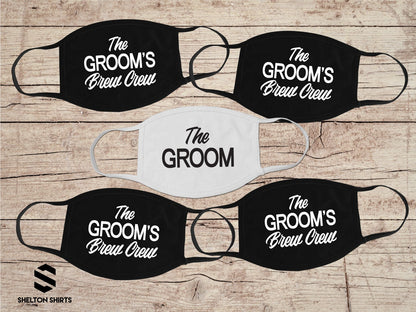 The Grooms Brew Crew Bachelor Party Masks - Set of Face Masks